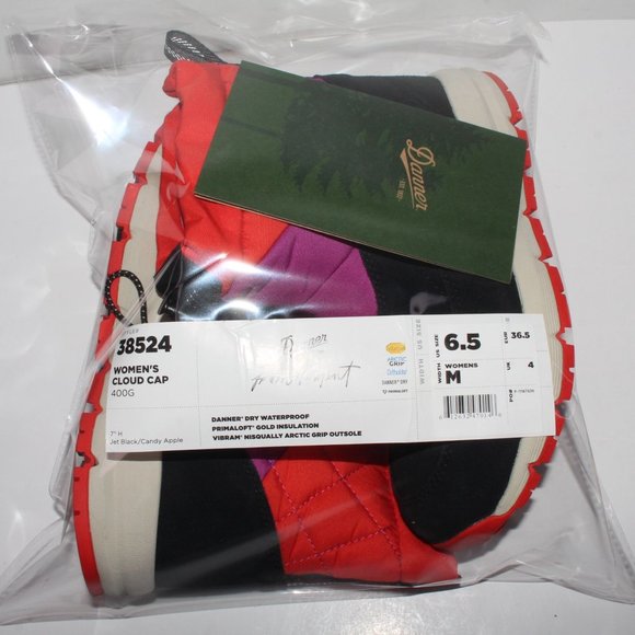 Free People Movement Danner Cloud Cap Boots Jet Black Candy Apple Women’s - Picture 13 of 13